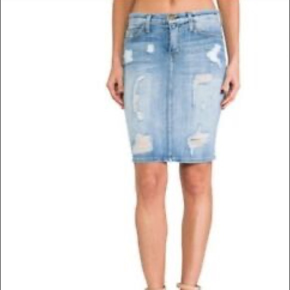 Current Elliott Ripped Denim Skirt - Picture 1 of 5